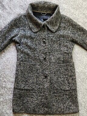 vintage Banana Republic Gray Tweed Button-Up Coat